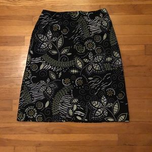 Tribal floral cotton a-line skirt